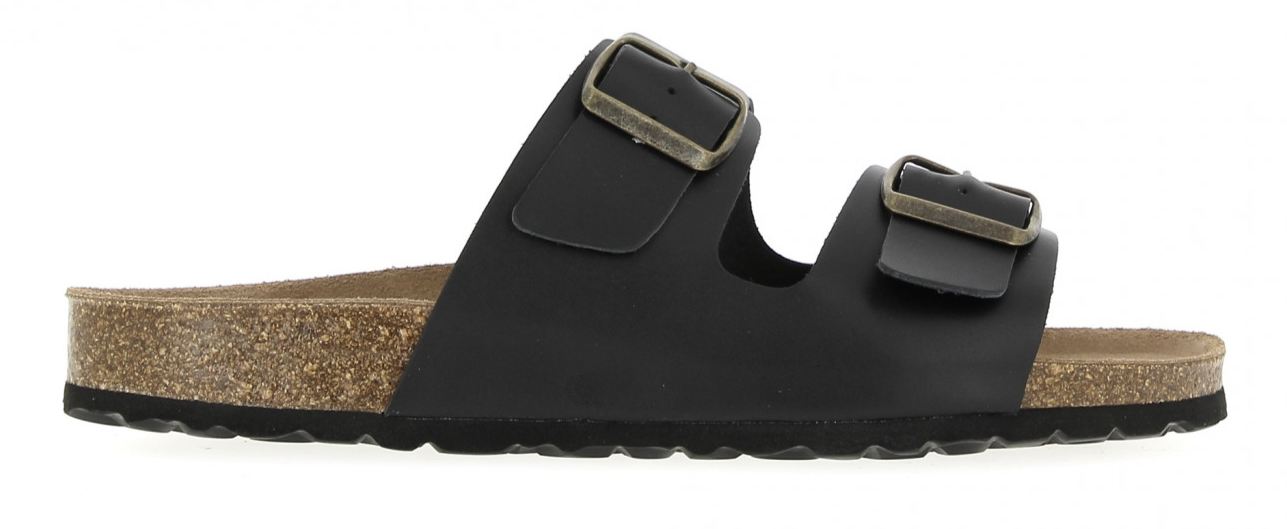 3565 NOIR MULE DEUX BRIDES BOUCLE